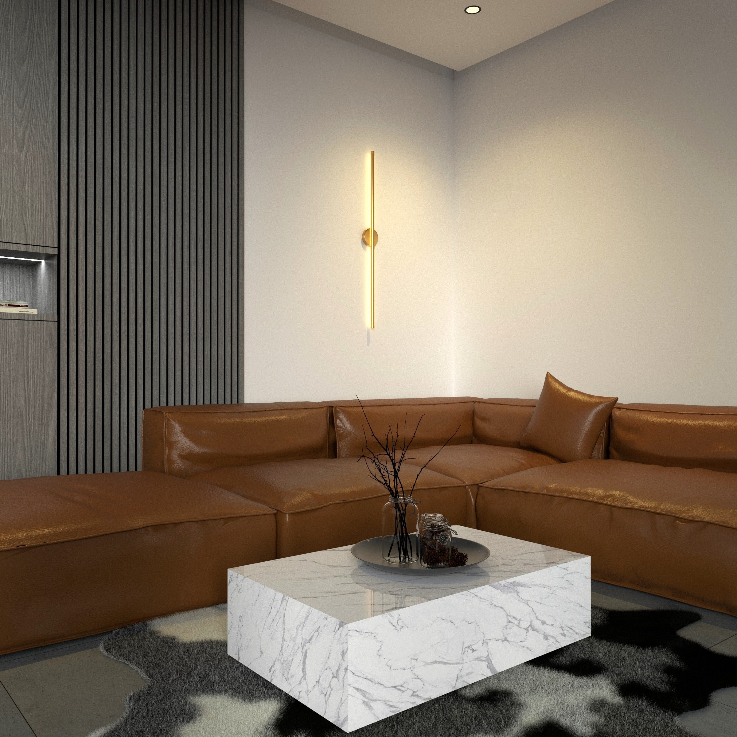 Modern Round Wall Sconce with Integrated LED Light