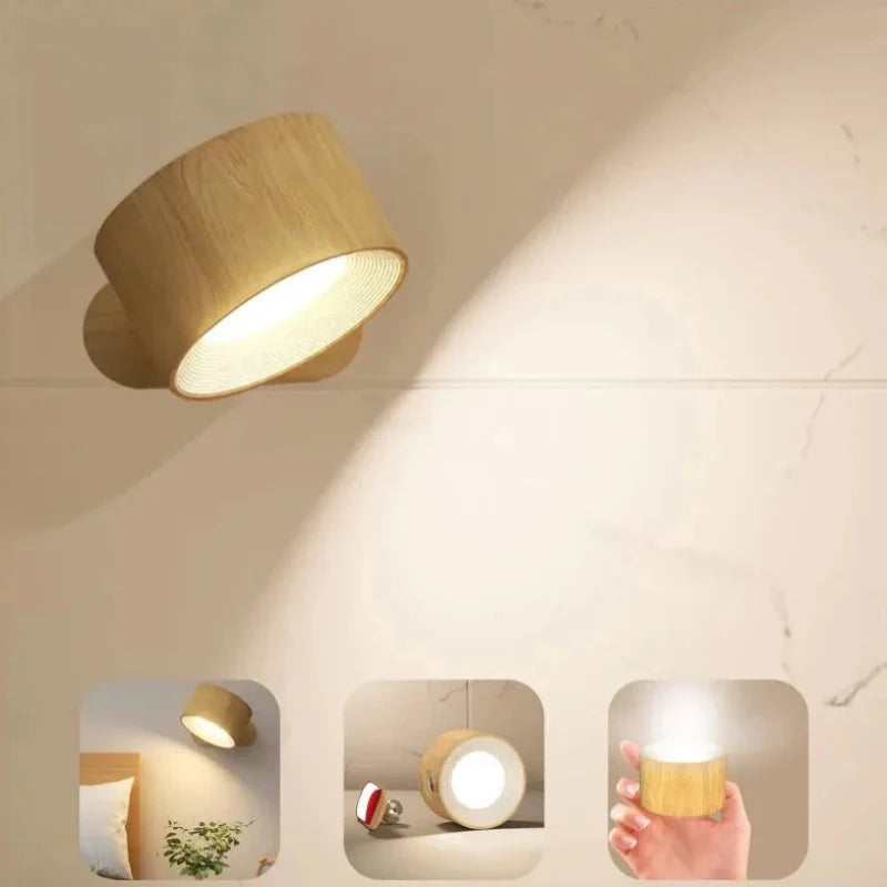 Cordless Dimmable Wall Lamp 360° Rotation Magnetic Charging