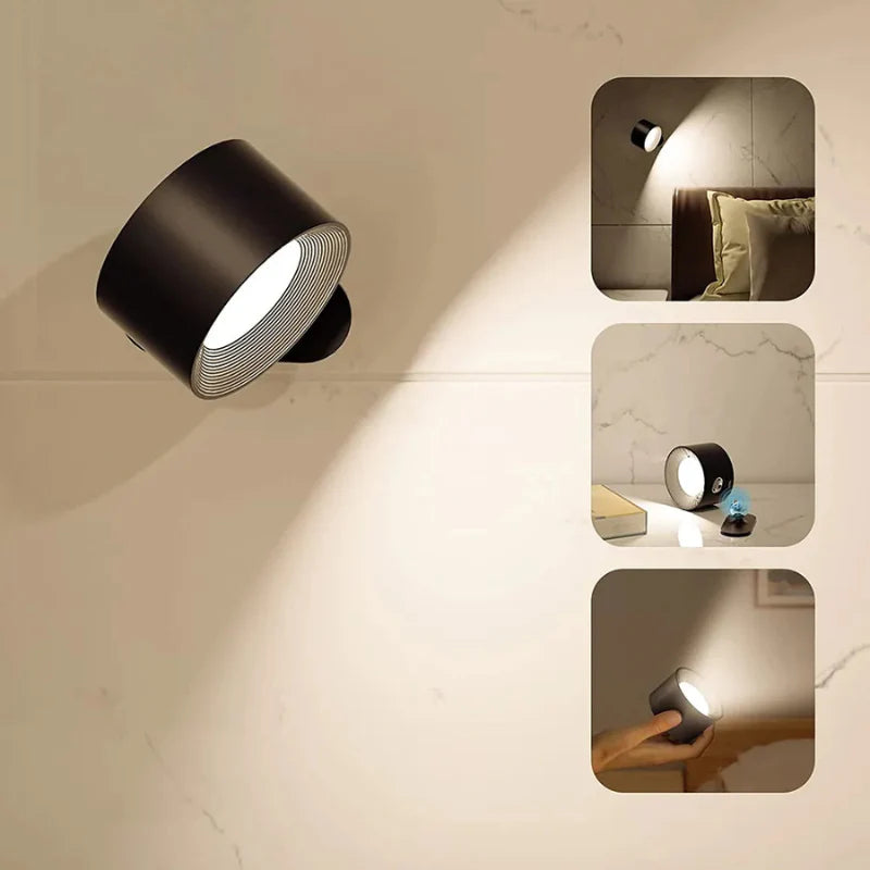 Cordless Dimmable Wall Lamp 360° Rotation Magnetic Charging