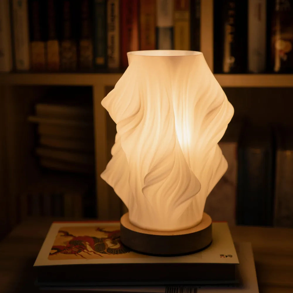 Wave Crest Table Lamp with USB Power and Adjustable Lighting