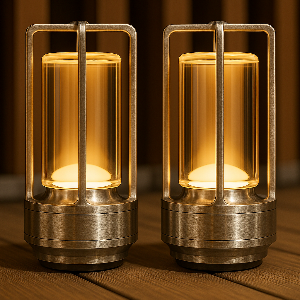 Crystal Glass Table Lamp with Touch Control and Rechargeable Battery