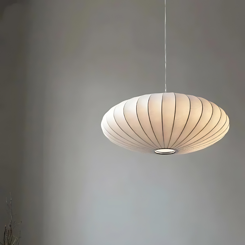 Japandi Silk Chandelier Light – Elegant Modern Pendant for Home Interiors, Luxurious Artificial Silk Design 1