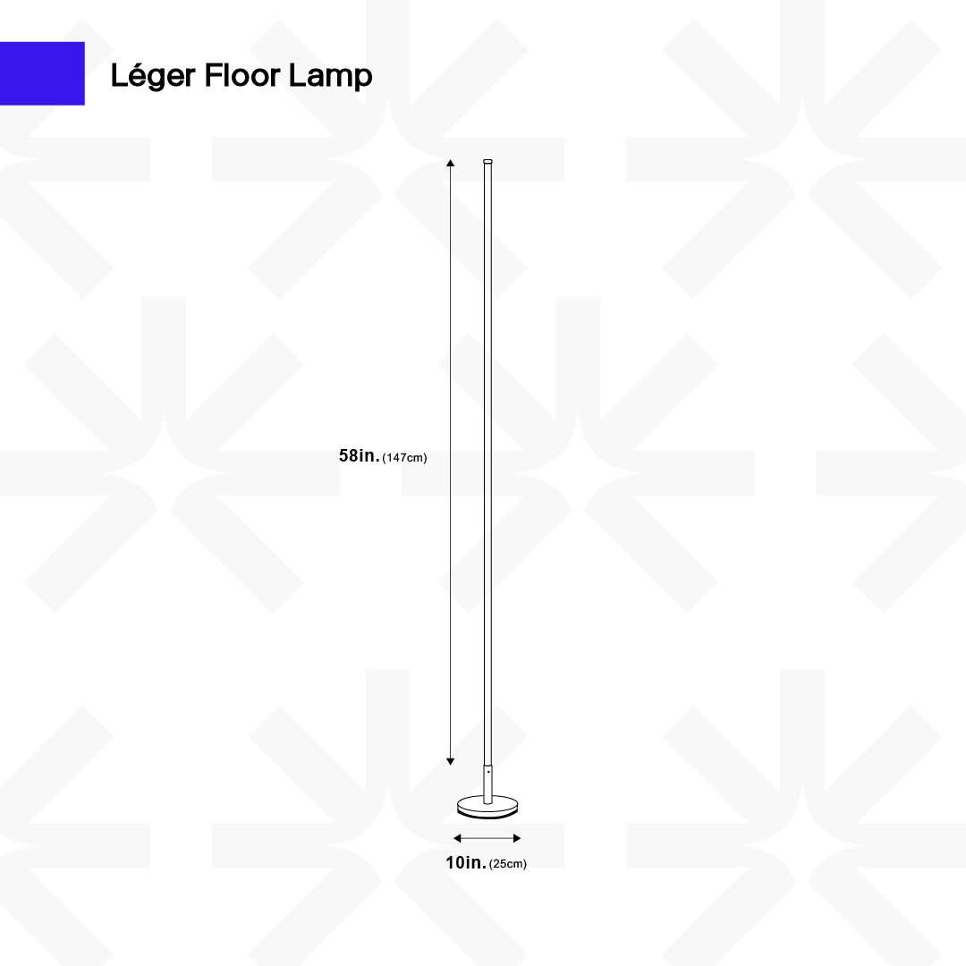 Leger Floor Lamp 58 Inch LED Aluminium Black Gold White Silver