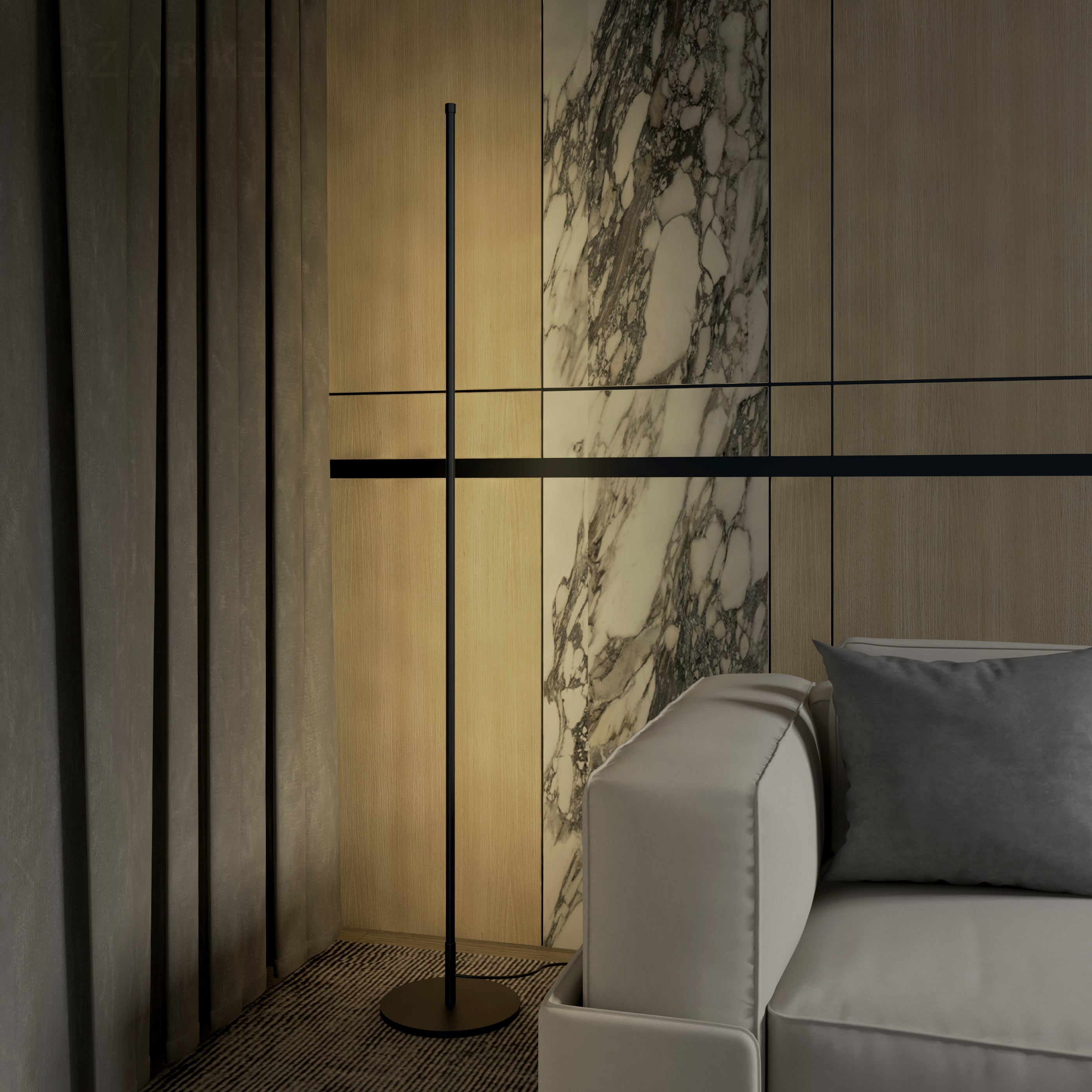 Leger Floor Lamp 58 Inch LED Aluminium Black Gold White Silver