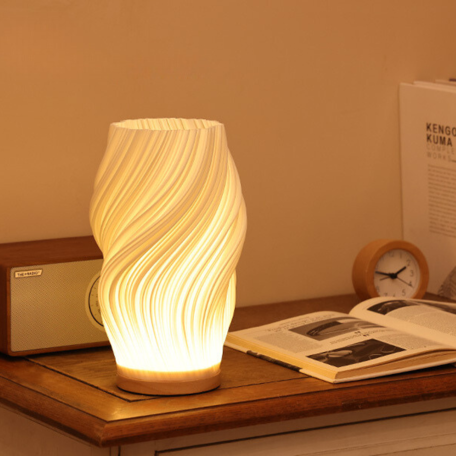 Wave Crest Table Lamp with USB Power and Adjustable Lighting