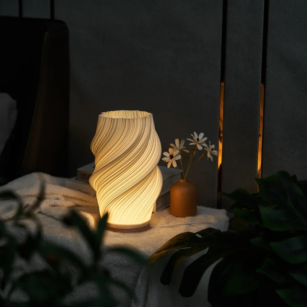 Wave Crest Table Lamp with USB Power and Adjustable Lighting