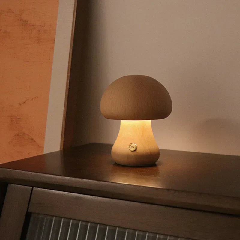 Soft Light LED Touch Bedside Lamp – Dimmable Mushroom Design for Bedroom and Children's Room, USB Rechargeable Night Light 0