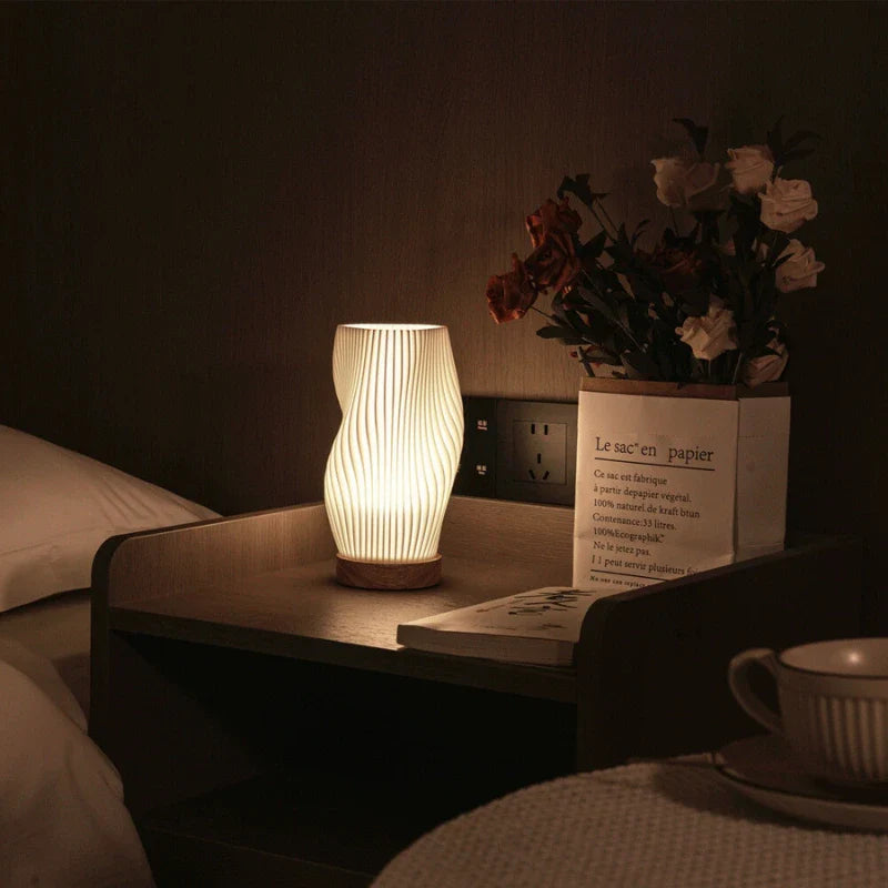 Wave Crest Table Lamp with USB Power and Adjustable Lighting