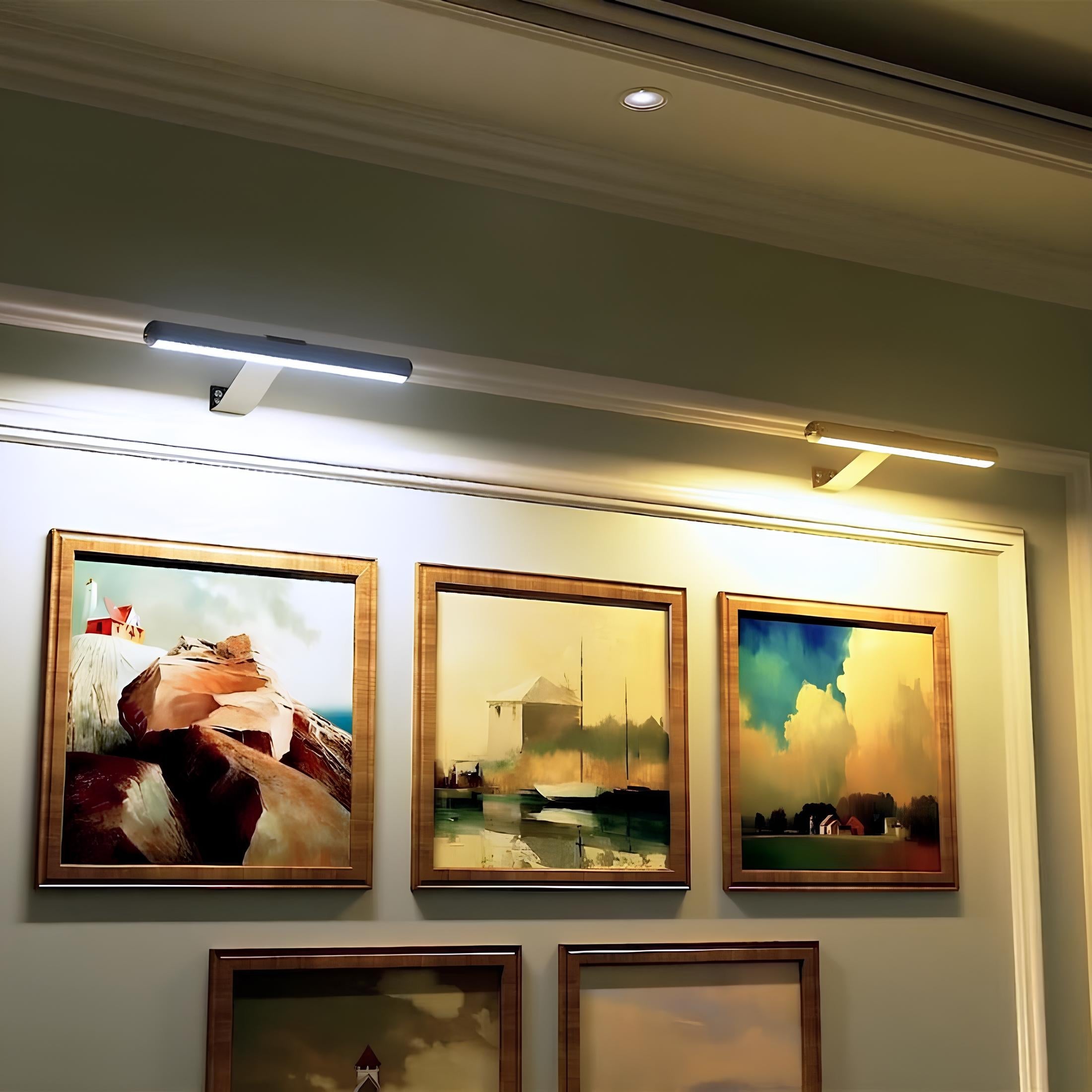 Cordless LED Wall Art Light with Remote Control, 120° Rotation, Dimmable