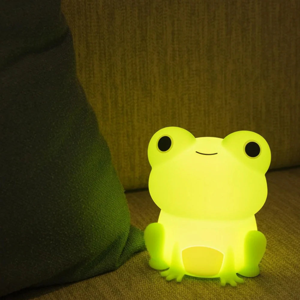 Squeeze Night Light Cute Animal Character Soft Silicone Bedside Lamp