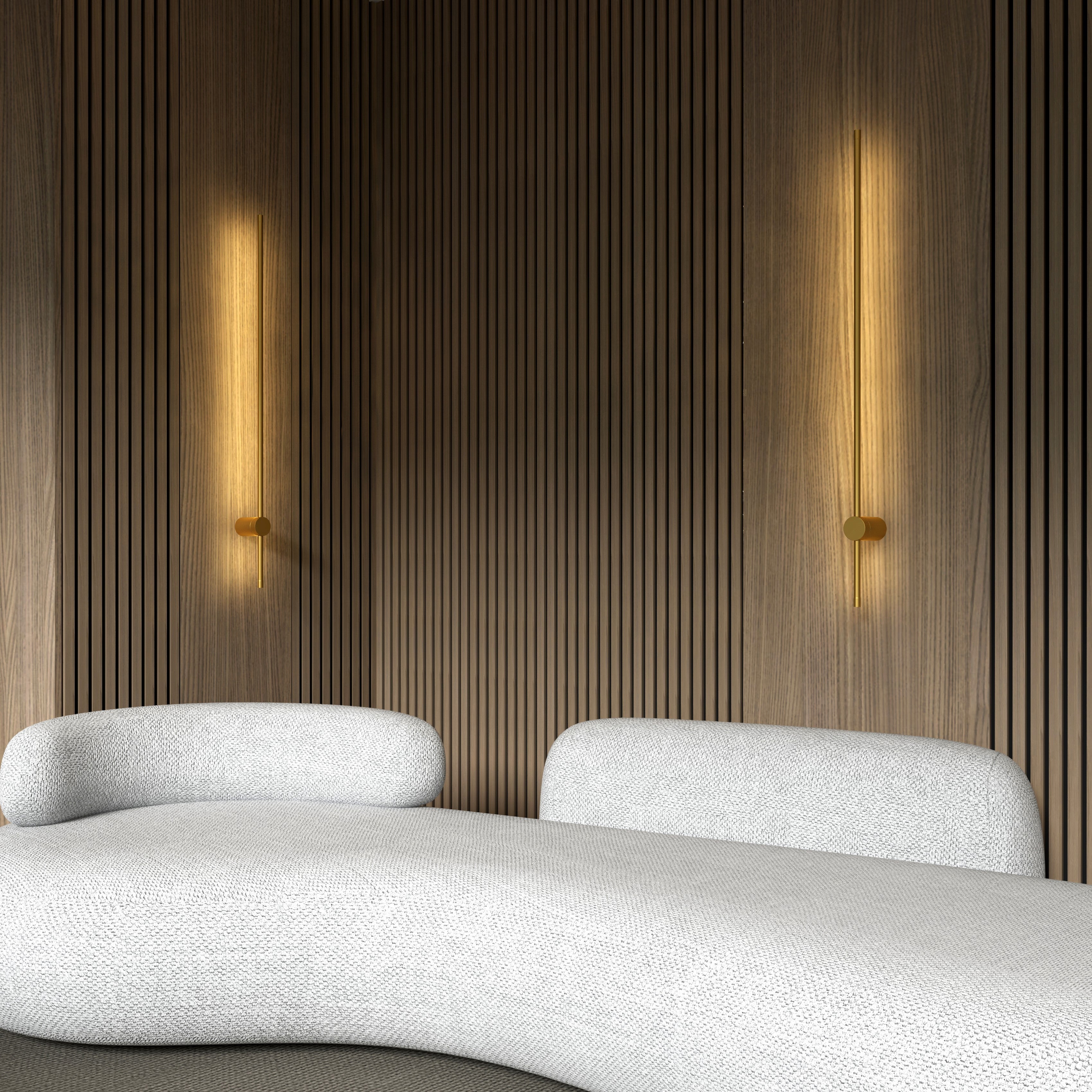 Modern Wall Sconce Linear LED Light Brushed Metal Minimalist