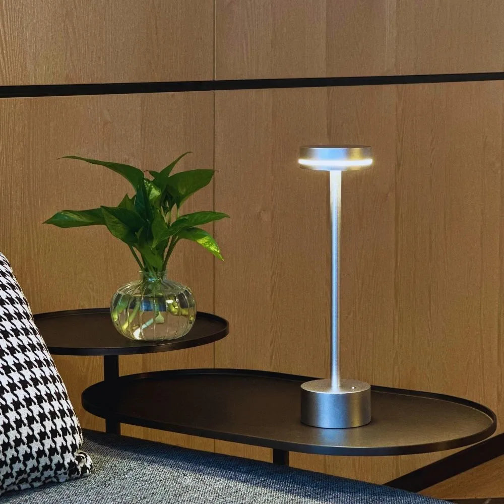 Rechargeable LED Table Lamp Touch Control Dimmable Aluminium