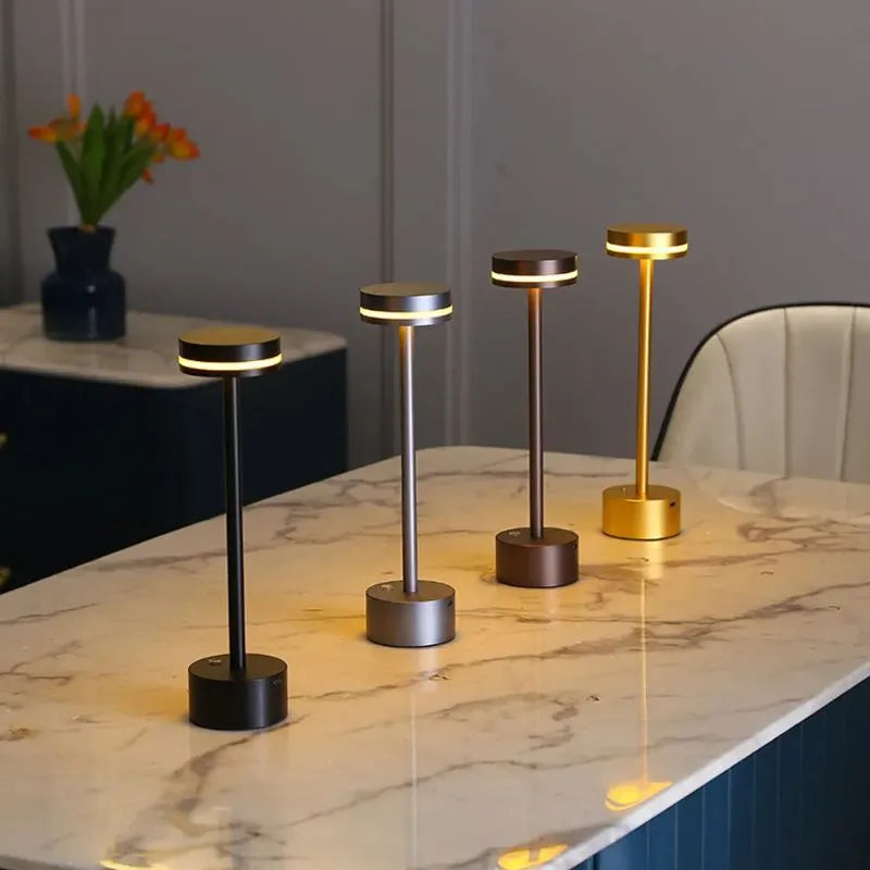 Rechargeable LED Table Lamp Touch Control Dimmable Aluminium