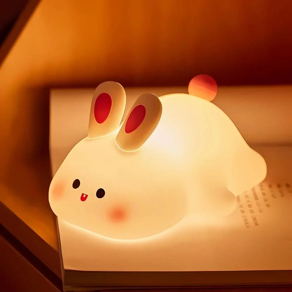 Squeeze Night Light Cute Animal Character Soft Silicone Bedside Lamp