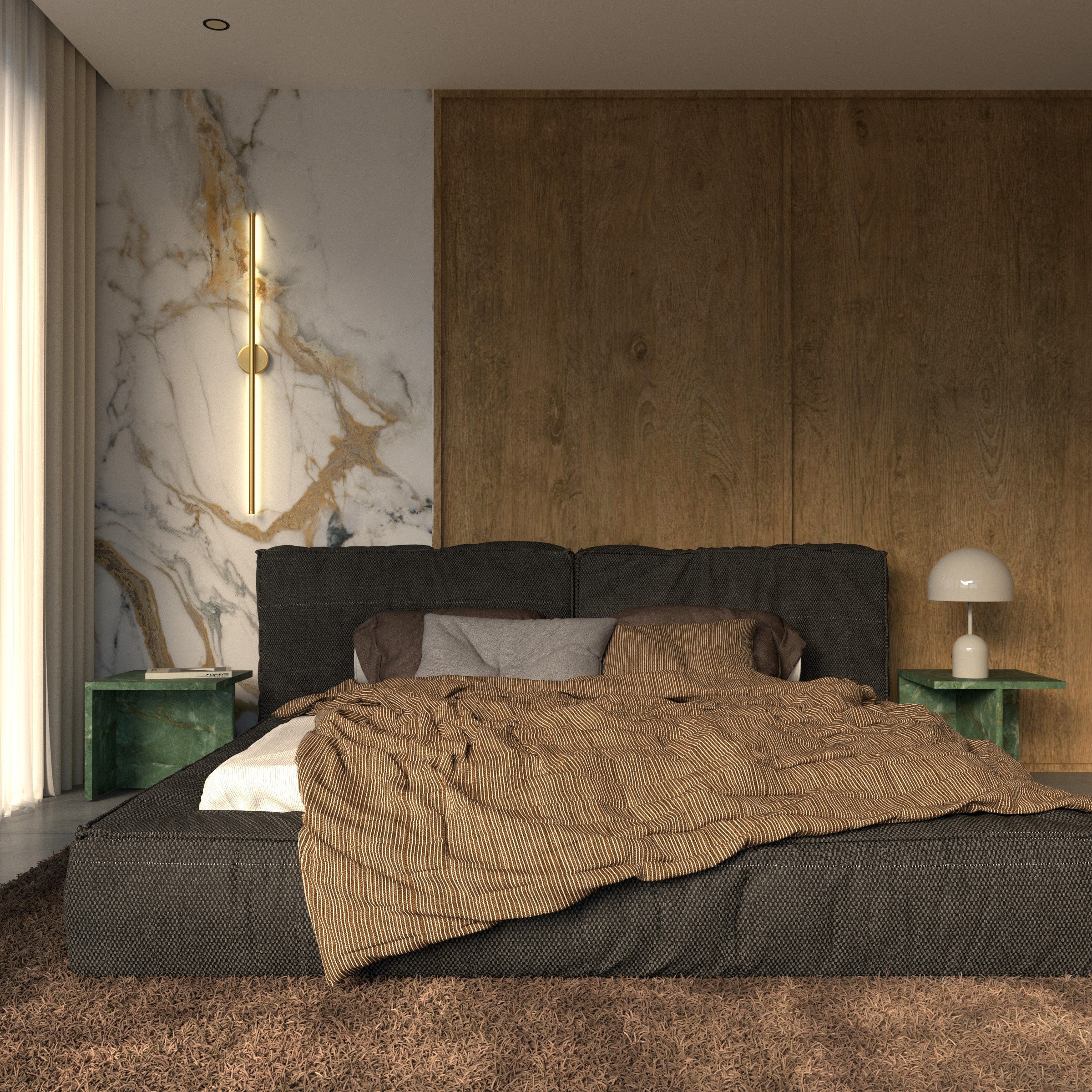 Modern Round Wall Sconce with Integrated LED Light