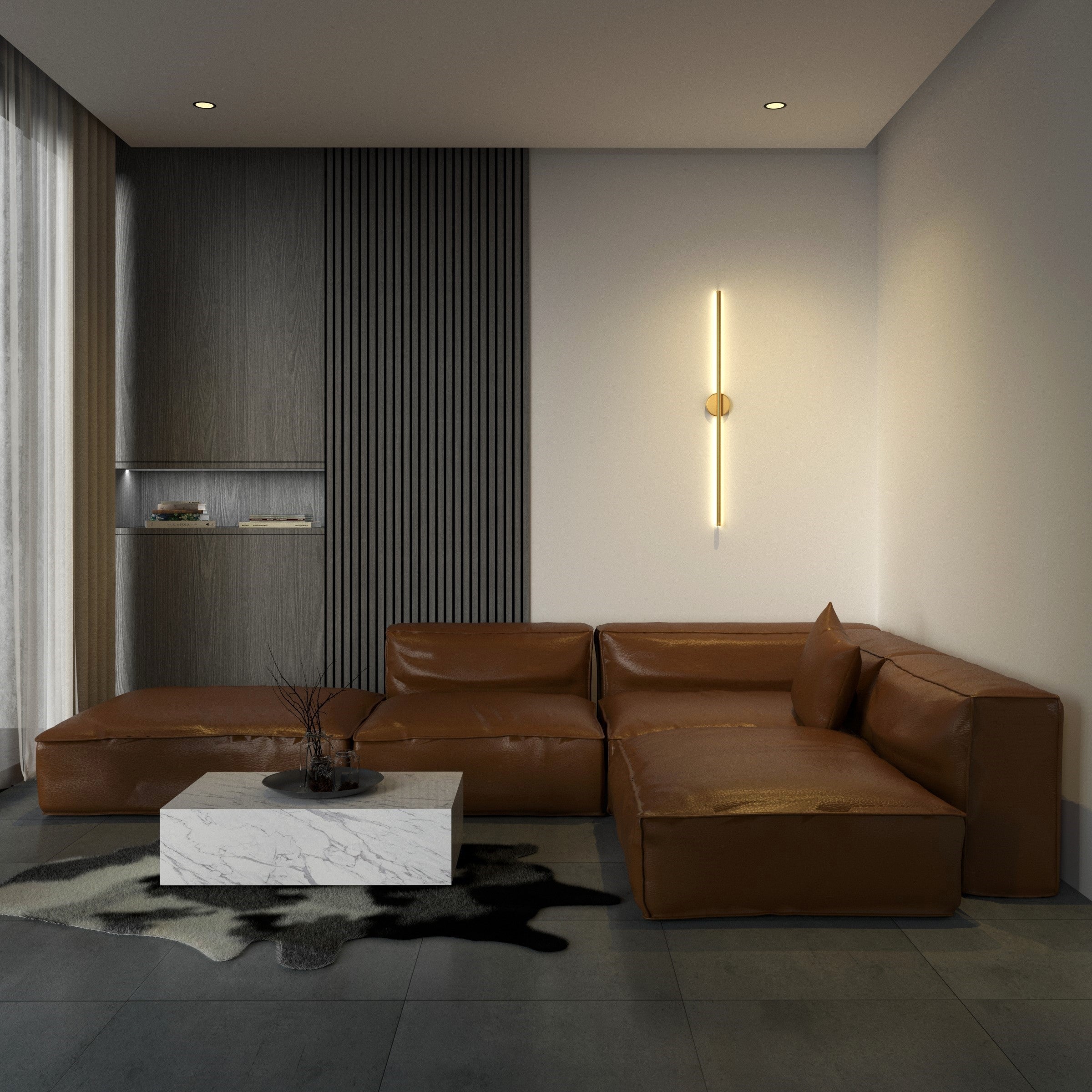 Modern Round Wall Sconce with Integrated LED Light