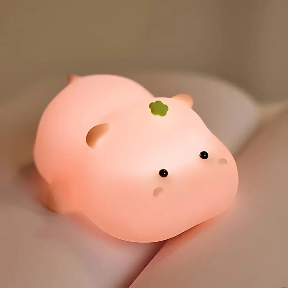 Squeeze Night Light Cute Animal Character Soft Silicone Bedside Lamp