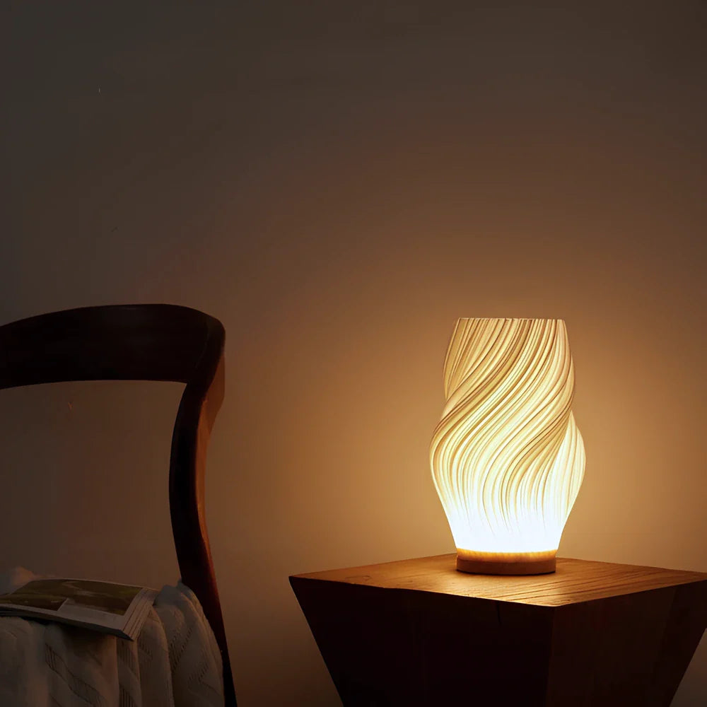 Wave Crest Table Lamp with USB Power and Adjustable Lighting