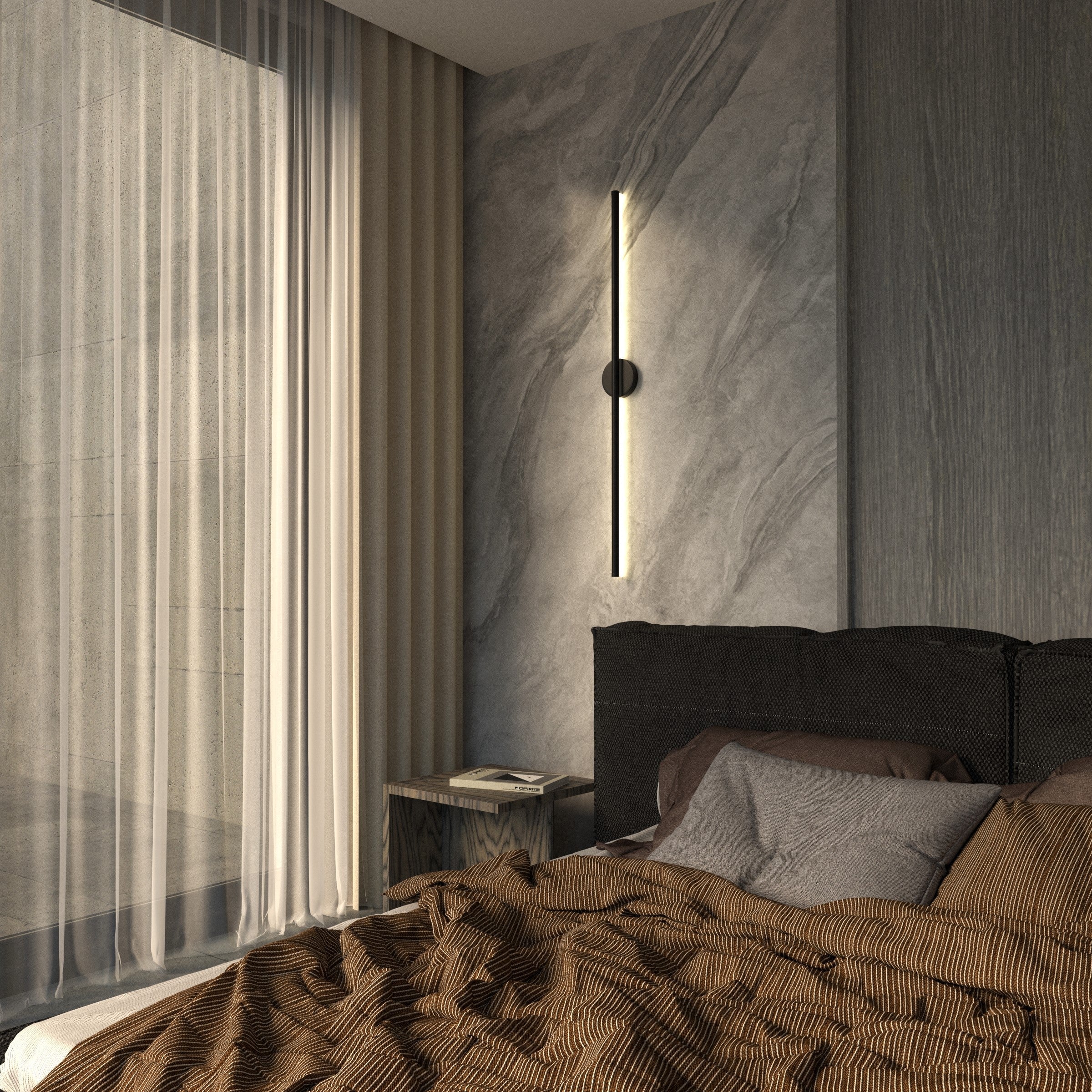 Modern Round Wall Sconce with Integrated LED Light