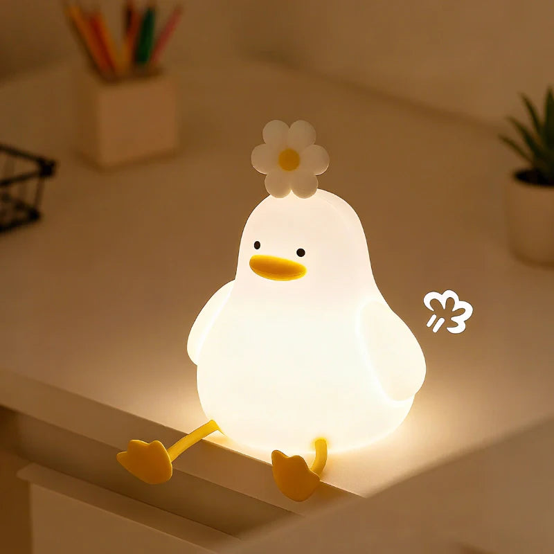 Squeeze Night Light Cute Animal Character Soft Silicone Bedside Lamp