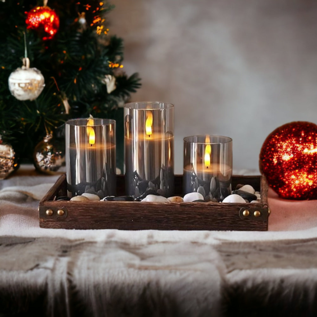 Battery-Powered Candle Lamp Set with Remote Control – Flameless Flickering Candlelight for Cozy Ambiance, Set of 3 7