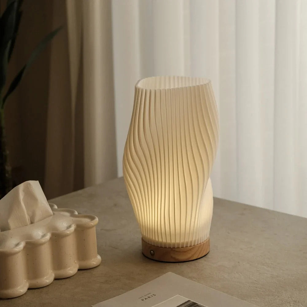 Wave Crest Table Lamp with USB Power and Adjustable Lighting