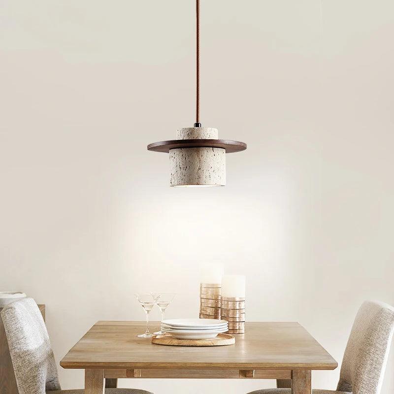Elegant Stone and Wood Pendant Lamp with LED Bulbs – Modern Kitchen Pendant Lighting for Dining and Living Areas 2
