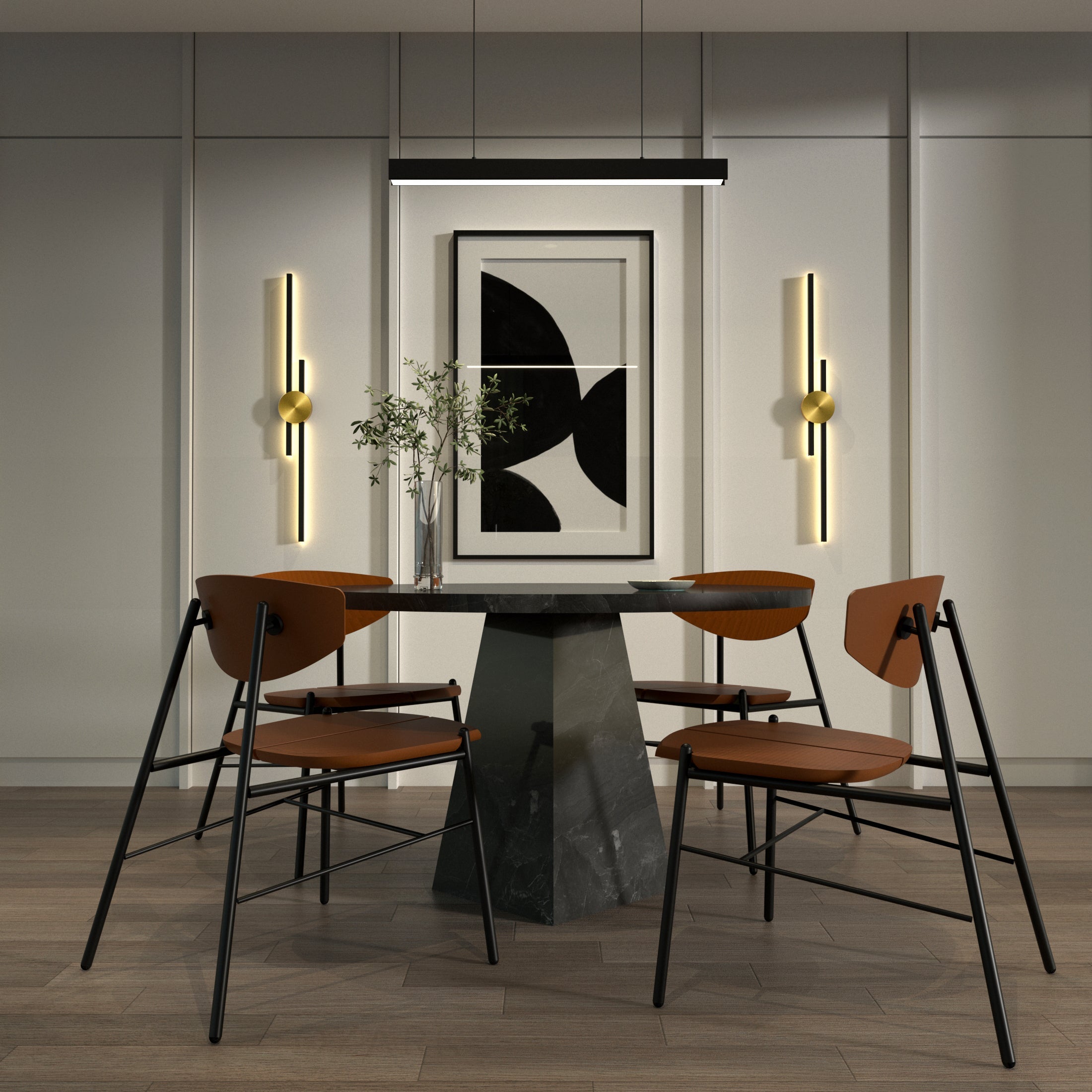 Minimalist LED Wall Sconce 25-48 Inches Warm White Cold White Dimmable