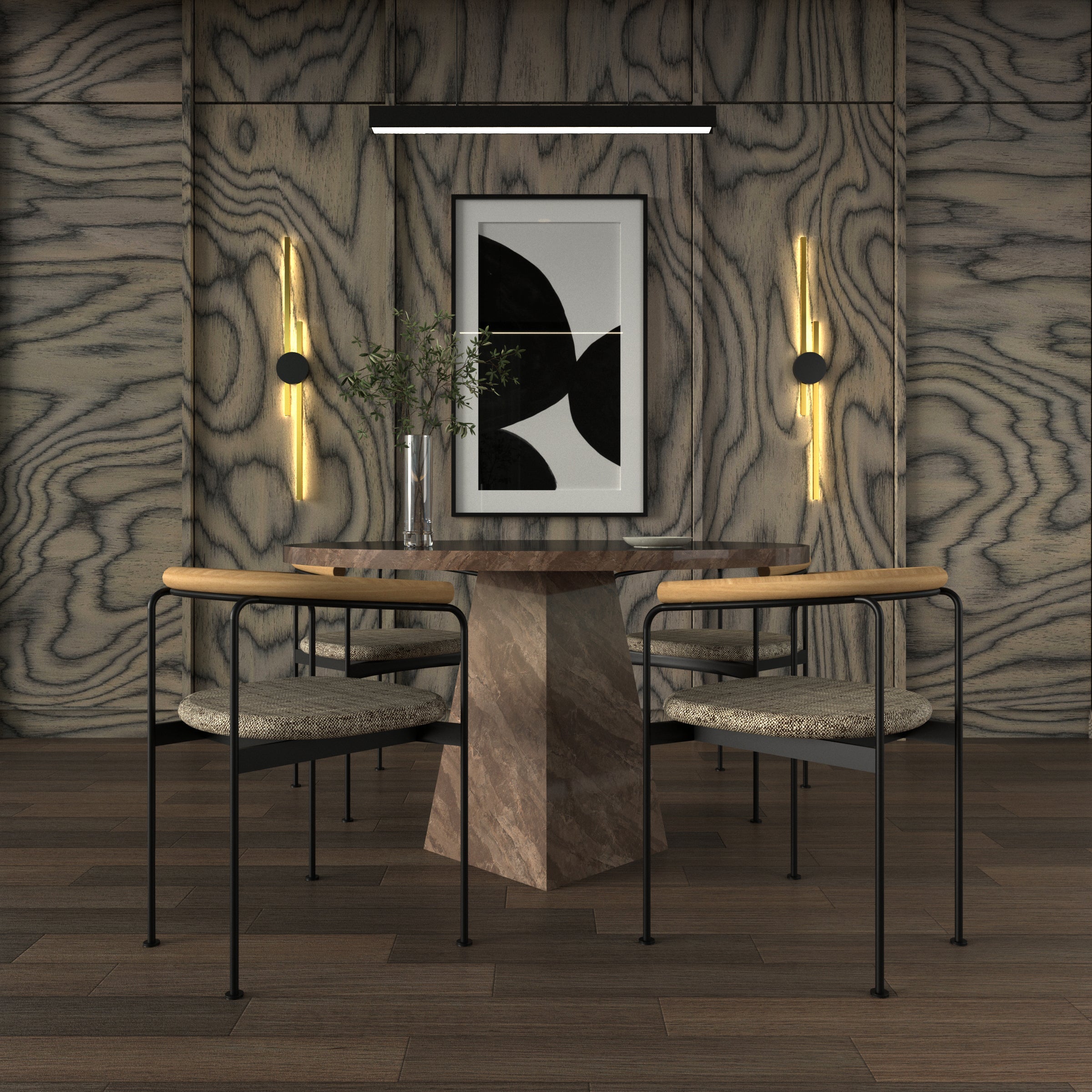 Minimalist LED Wall Sconce 25-48 Inches Warm White Cold White Dimmable