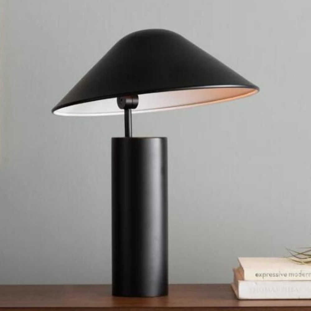 Japandi Style Table Lamp with Asymmetrical Shade – Elegant Black Design for Living Room and Bedroom 4