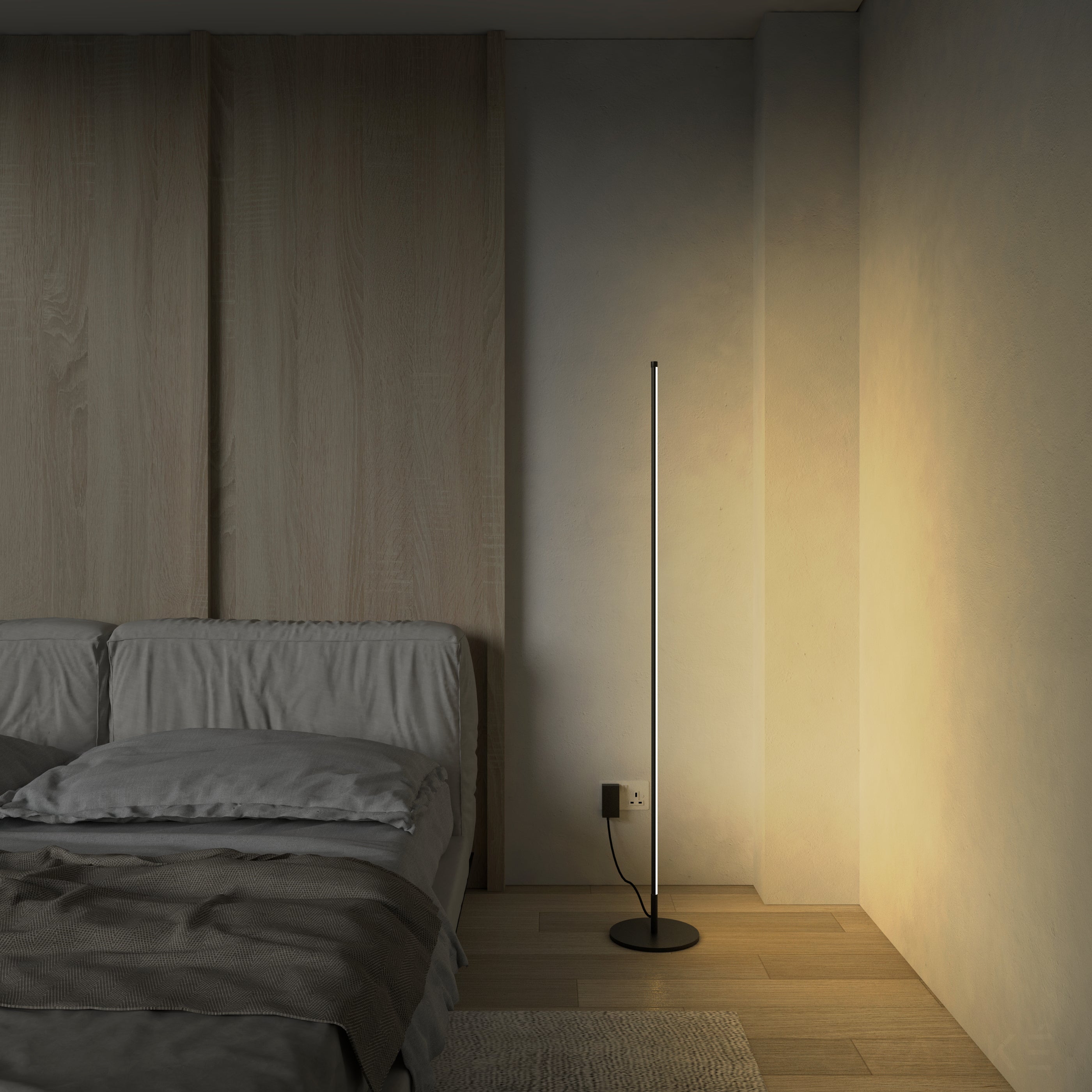 Leger Floor Lamp 58 Inch LED Aluminium Black Gold White Silver