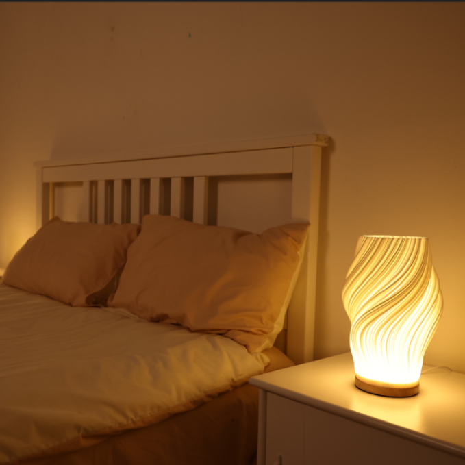 Wave Crest Table Lamp with USB Power and Adjustable Lighting