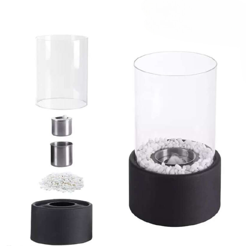 Classic Oil Lamp with Removable Glass Cylinder and Metal Frame