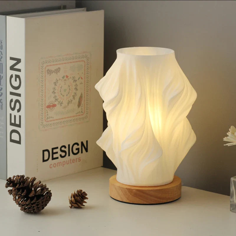 Wave Crest Table Lamp with USB Power and Adjustable Lighting