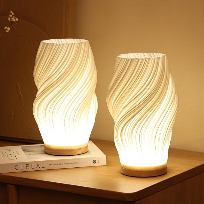 Wave Crest Table Lamp with USB Power and Adjustable Lighting