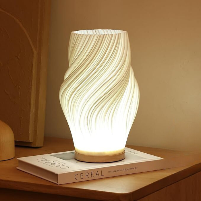 Wave Crest Table Lamp with USB Power and Adjustable Lighting