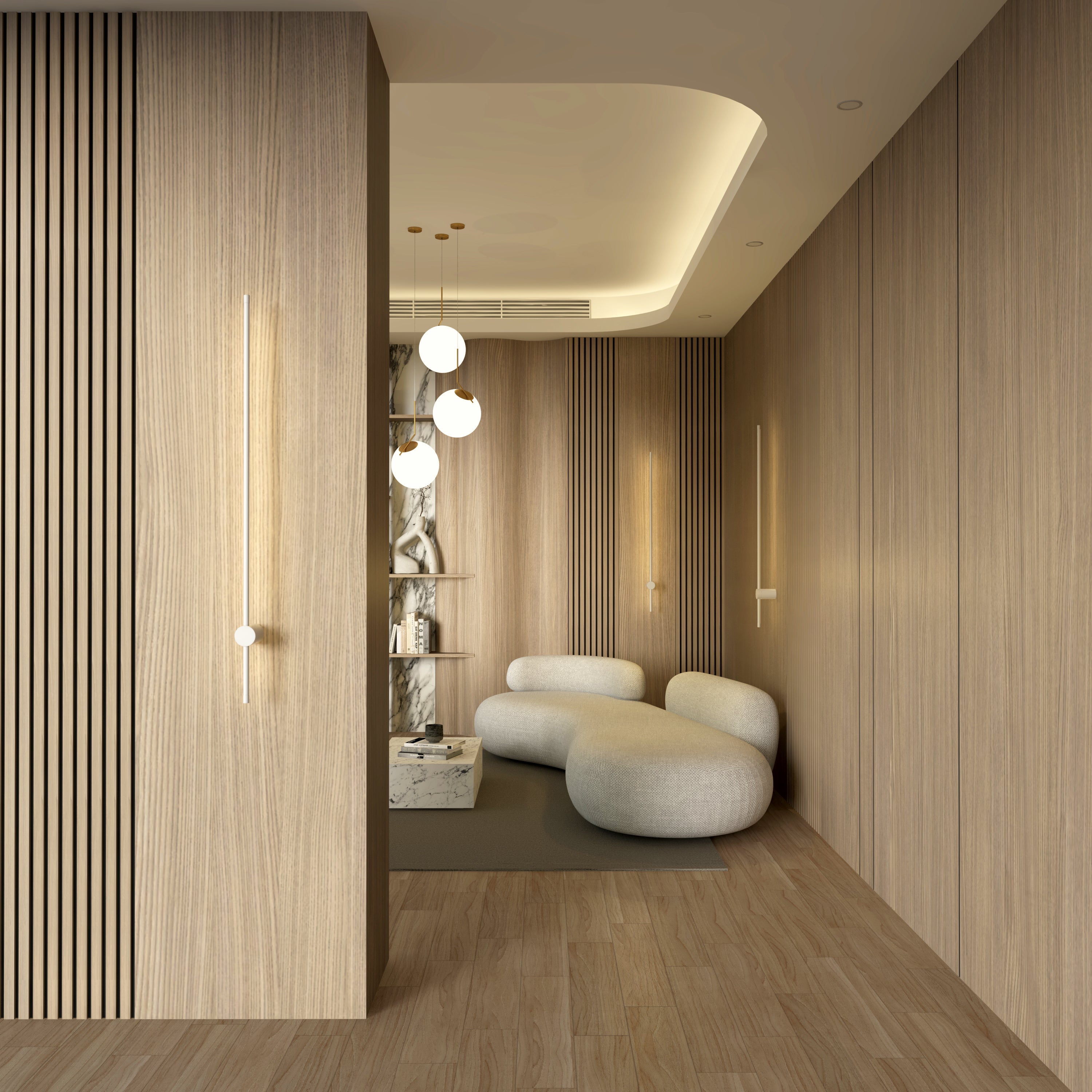 Modern Wall Sconce Linear LED Light Brushed Metal Minimalist