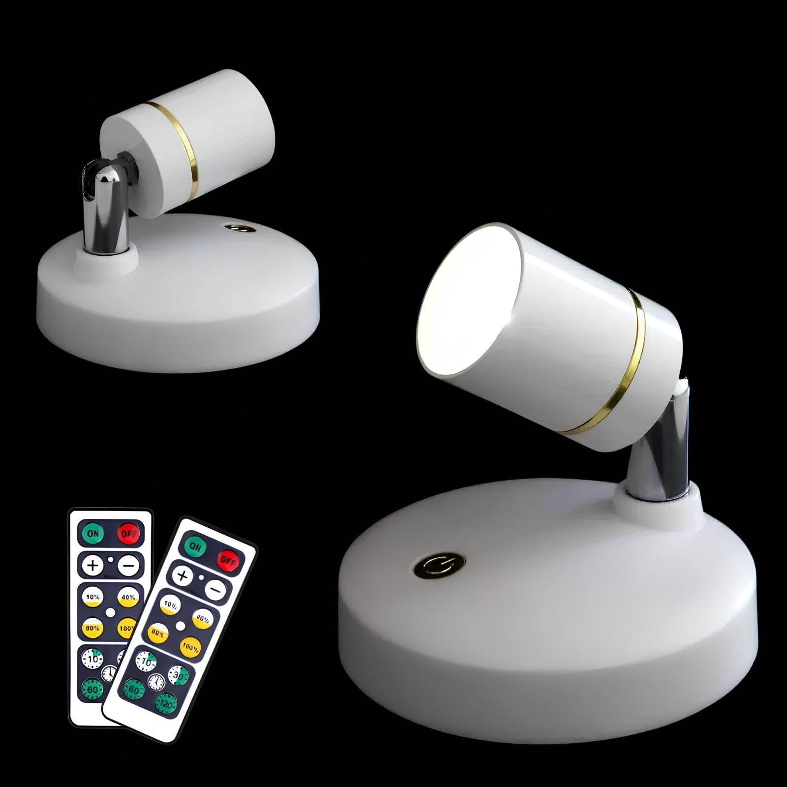 Wireless Remote Control Spotlight with 300° Rotation and 50-70 Hour Battery