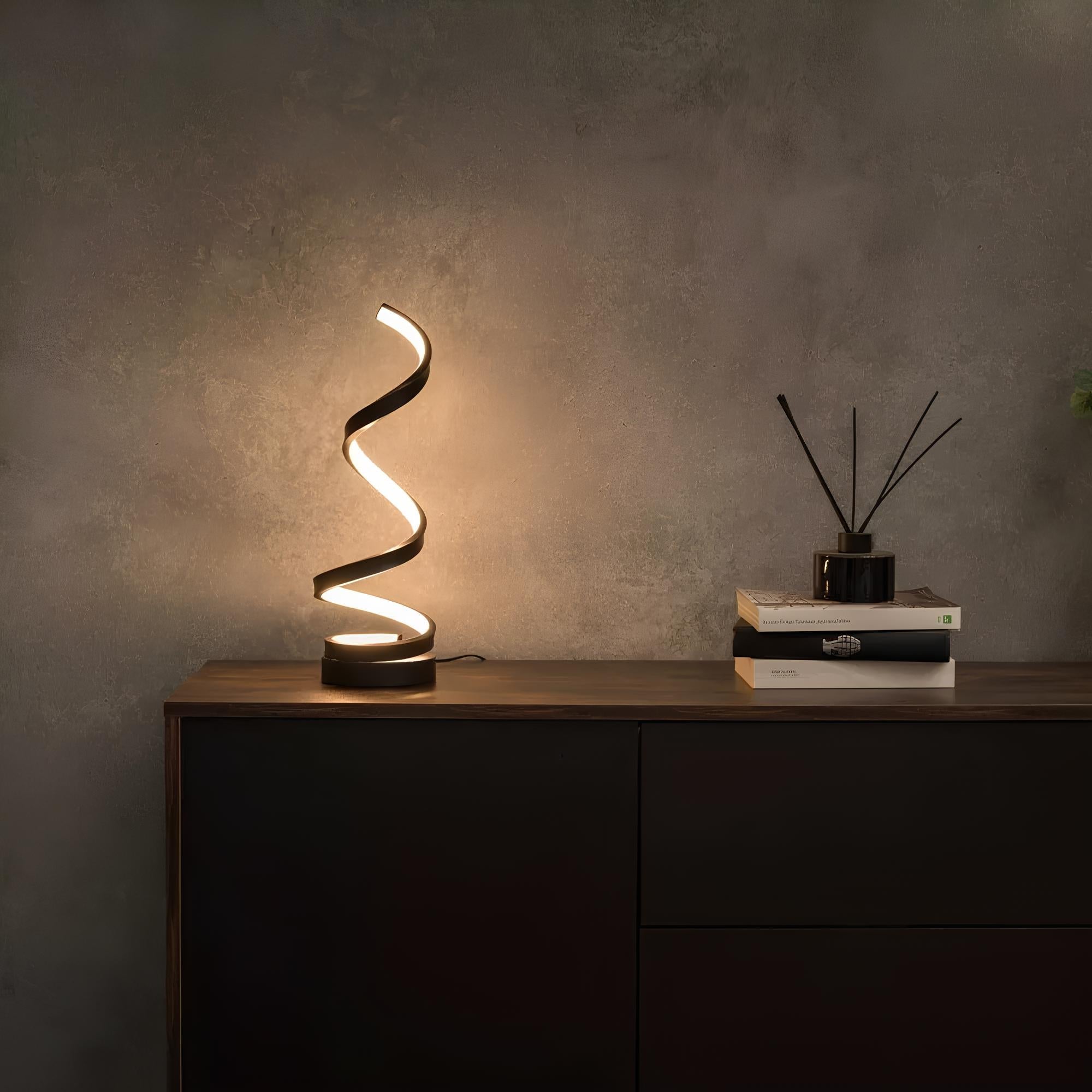 Spiral Table Lamp USB Dimmable Iron Silicon Modern Design
